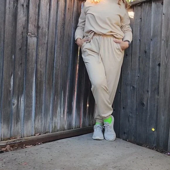 Plus Size Lounge Set Long Sleeve Sweatsuit Jogger Tracksuit Oversized Chic Comfy